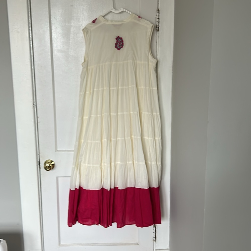 April Cornell Cream and Pink Maxi Dress - Picture 2 of 4